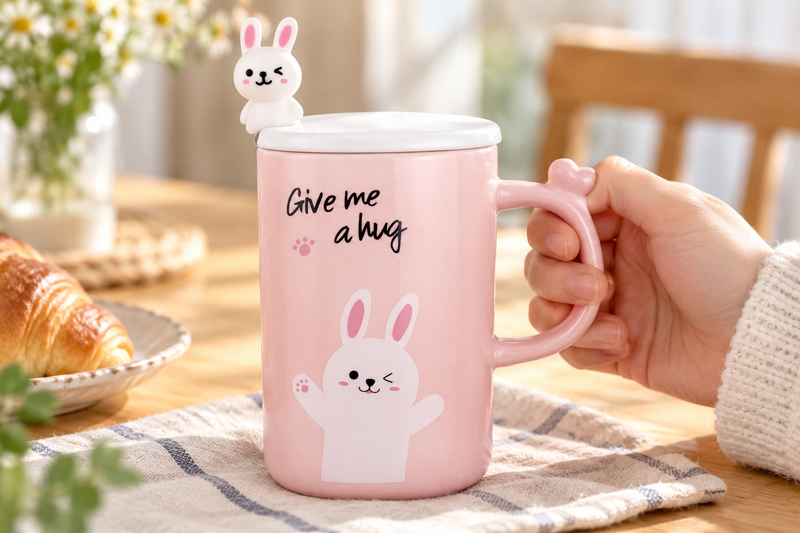 pc43-1 — A rabbit mug in hand
