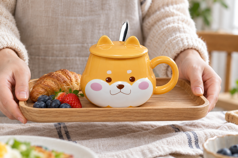 pc59-1 — A dog mug on the breakfast tray