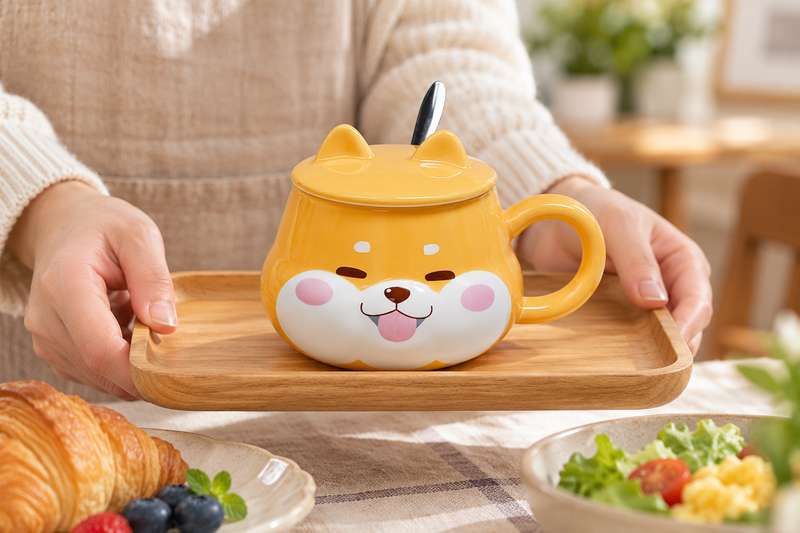 pc59-2 — A cheerful mug on a carried tray