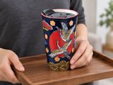 SM12-7007 crane-pattern tumbler carried on a separate wooden tray; contextual accessories not included.
