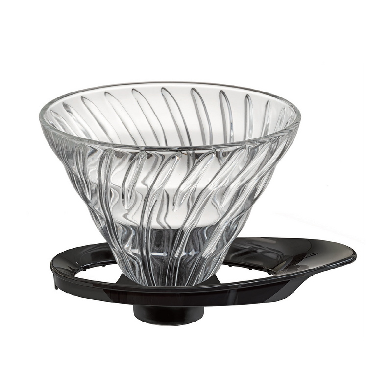 Official HARIO VDGR-02-B size02 glass cone and black flat oval holder.