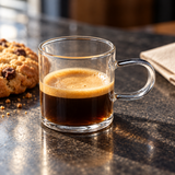 Small JN080-MM glass mug with espresso