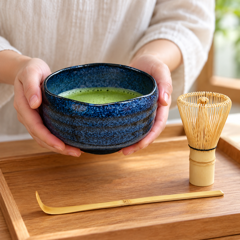 k537s-nb — Serving a bowl of matcha