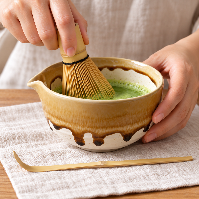 k537s-spb — Preparing matcha in the spouted bowl