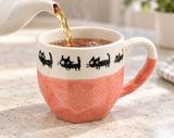 Tea poured into KM18-PC pink black-cat mug