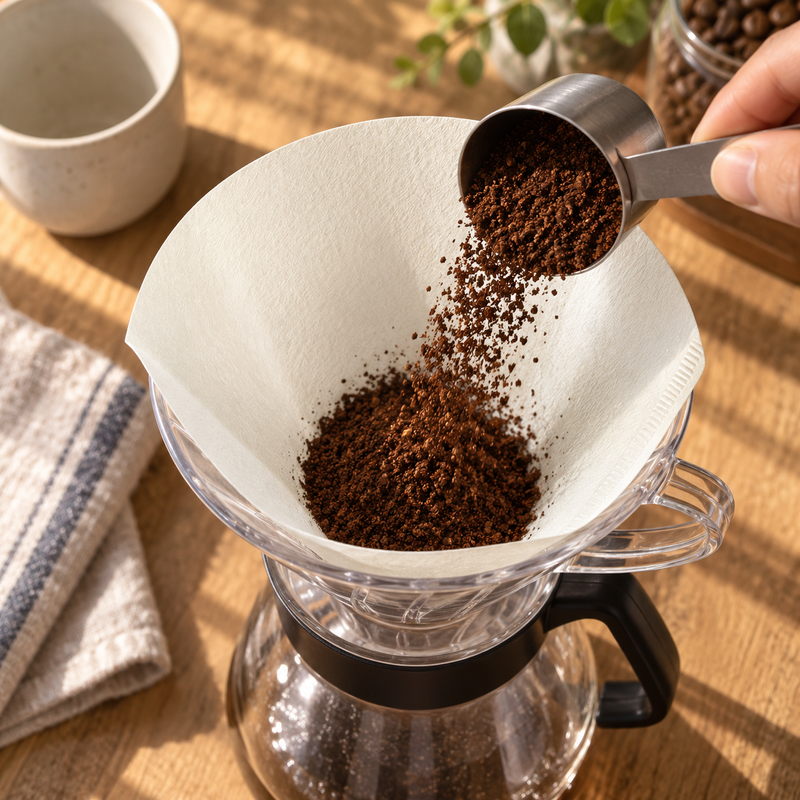 Add coffee to the supported paper