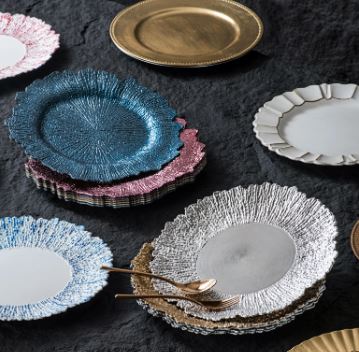 13” Antique Silver Radiant Charger Plate – Set of 24