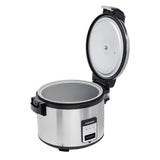 CUCKOO CR-3032 with lid open, showing the inner cooking pot and water-level marks