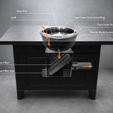 Downdraft Round Korean BBQ Gas Grill & Roaster System