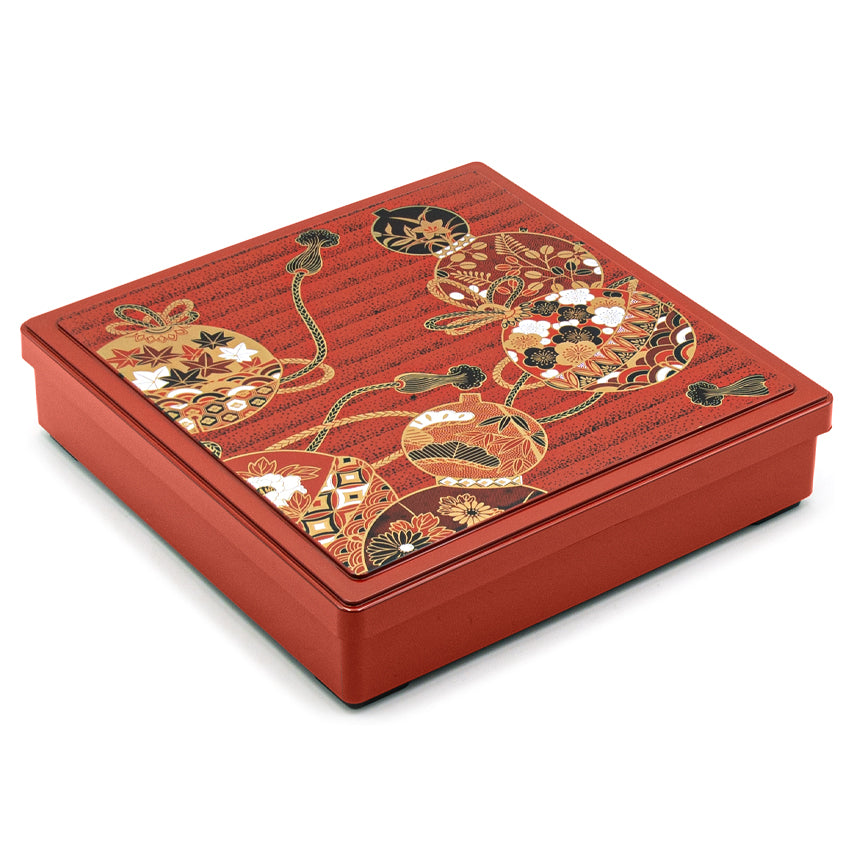 LACQUER BOX 9"Sq.x2"H (rd)