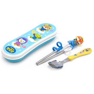 EDISON SPOON & CHOPSTICK W/CASE Pororo (bu)