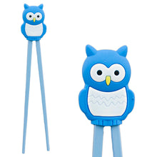 Light Blue Owl Training Chopsticks with Detachable Helper