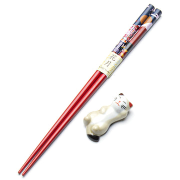 CHOPSTICK 1PR W/REST Cat