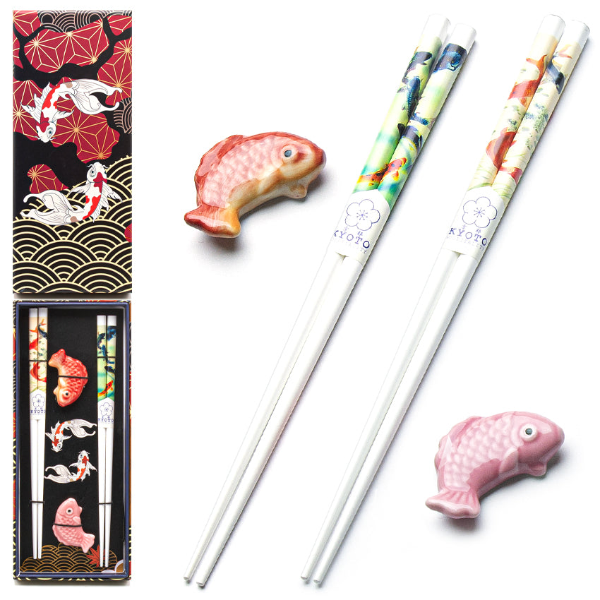 CHOPSTICK 2PR W/REST Fish