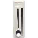 Plain Silver-Tone Spoon and Chopstick Set (SI-01)