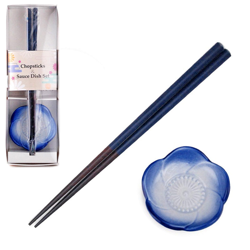CHOPSTICK W/SAUCE DISH SET (nvy))