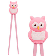 Pink Owl Training Chopsticks with Detachable Helper