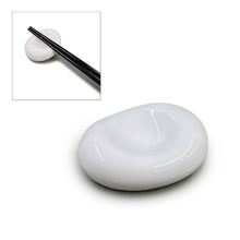White Oval Ceramic Chopstick Rest, 1¾ × 1¼ in — A6650