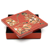 LACQUER BOX 9"Sq.x2"H (rd)