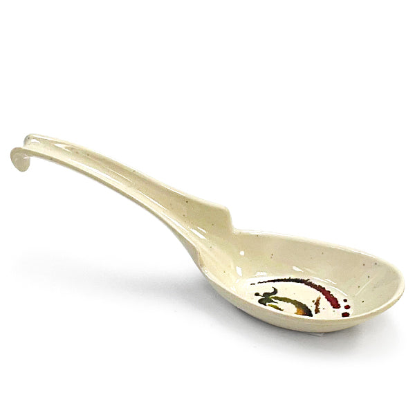 Melamine Chinese Angled Soup Spoon - 6.25"L