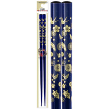 9-inch Navy Blue Wood Chopsticks with Gold-Tone Motifs — AW8794-NB