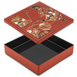 LACQUER BOX 9"Sq.x2"H (rd)