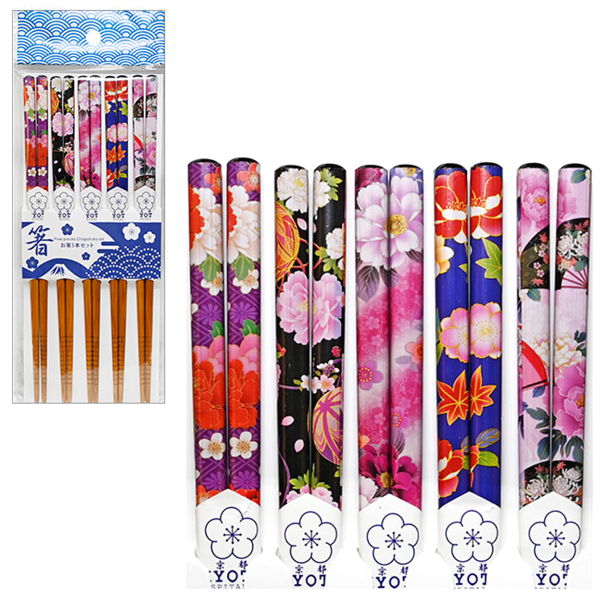 5PR CHOPSTICK SET Flower(asst)