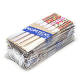 5pr Bamboo Chopstick Set Flower Pattern- 8.85"L(asst)