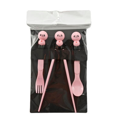 CHOP, SPOON & FORK SET Sil/Pl PANDA (pk)