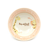 Japanese Kids Bowl Set Giraffe, Elephant, Blue & Pink - 4.5"D x 1.25"H