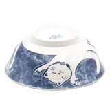 Japanese Noode Bowl Blue Cat - 28 fl. oz. / 7.5"D x 3"H