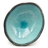 Turquoise Blue Japanese Oval Large Bowl - 9.65"L x 8"W x 3.65"H