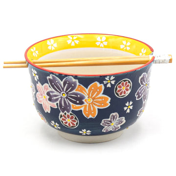 Bowl with Chopsticks - 6"D x 3.85"H