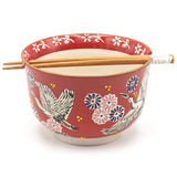 Bowl with Chopsticks - 6"D x 3.85"H