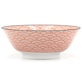 Japanese Large Bowl Lucky Cat, Red - 37 fl. oz. / 7.65"D x 2.85"H