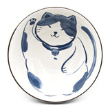 Japanese Noode Bowl Blue Cat - 28 fl. oz. / 7.5"D x 3"H