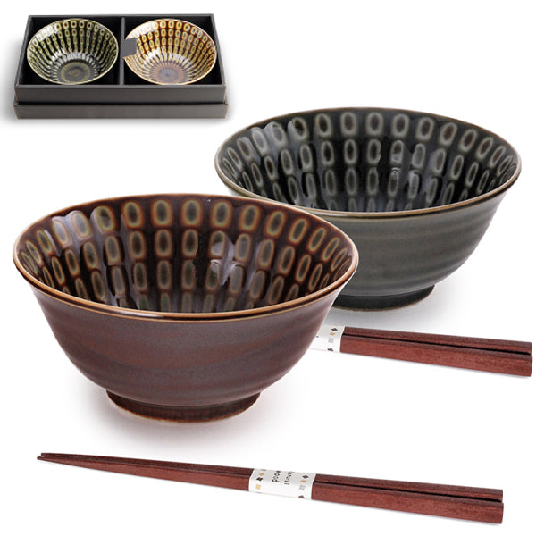 6"D x 2.75"H BOWL W/CHOPSTK 2PC/SET
