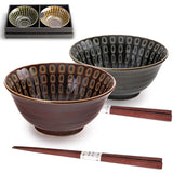 6"D x 2.75"H BOWL W/CHOPSTK 2PC/SET