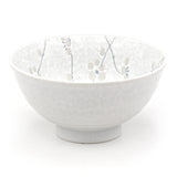 Japanese Deep Medium Bowl -Sumie Soshun, White Sakura