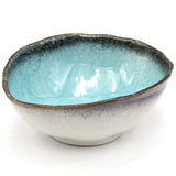 Turquoise Blue Japanese Oval Large Bowl - 9.65"L x 8"W x 3.65"H