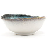 Turquoise Blue Japanese Oval Large Bowl - 9.65"L x 8"W x 3.65"H