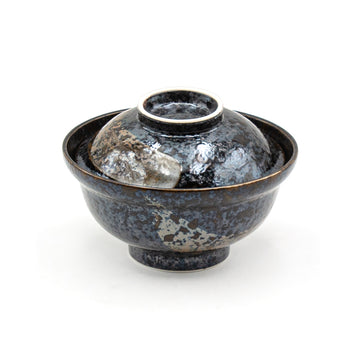 6.25"Dx4"H BOWL w/lid (bk)