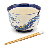 Bowl with Chopsticks - 6"D x 3.85"H