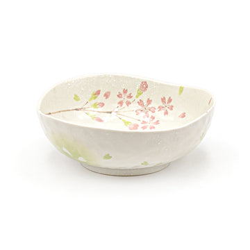 Japanese Medium Bowl - Sakura 5.5"Dx2"H, Irregular Shape