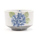 Japanese Matcha Bowl , Blue Flower - 4.5"D x 3"H, 14oz