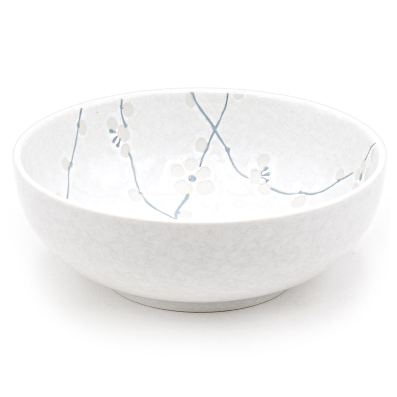 Gray & Blue Blossom Ceramic Shallow Bowl — 28 fl. oz.