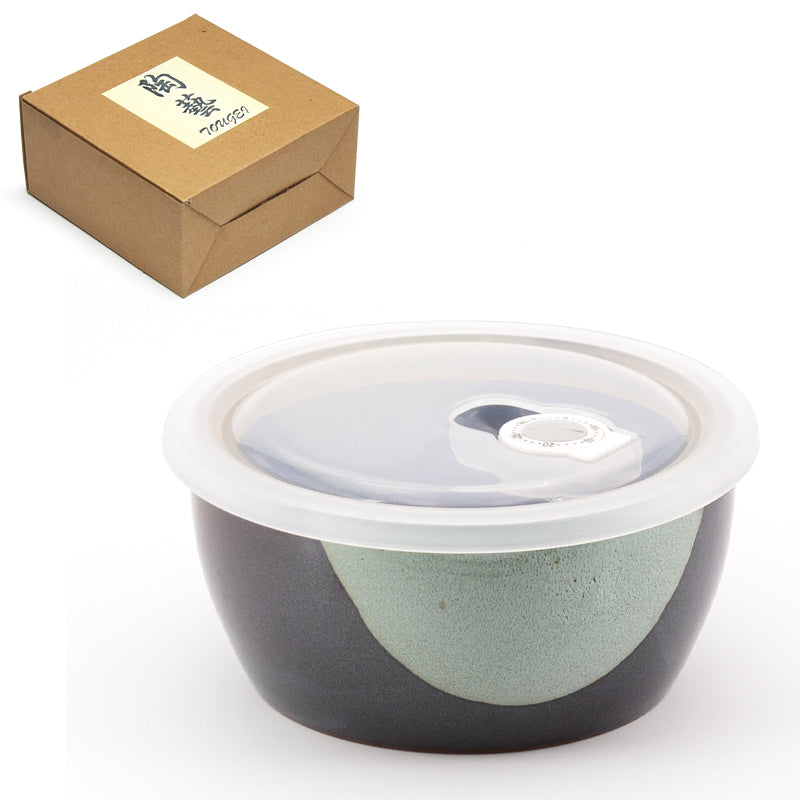 5.5"Dx2.75"H BOWL W/ PL LID (dk br)