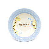 Japanese Kids Bowl Set Giraffe, Elephant, Blue & Pink - 4.5"D x 1.25"H