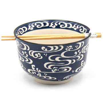 Bowl with Chopsticks - 6"D x 3.85"H