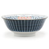 Japanese Bowl With Chopsticks Set for 2, The Great Wave off Kanagawa 8.15"D x 3.25"H /